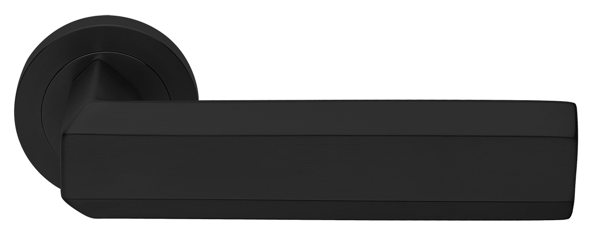Ручка дверная HARMONY R2 NERO раздельная на круглой розетке, цвет - черный фото купить Иваново