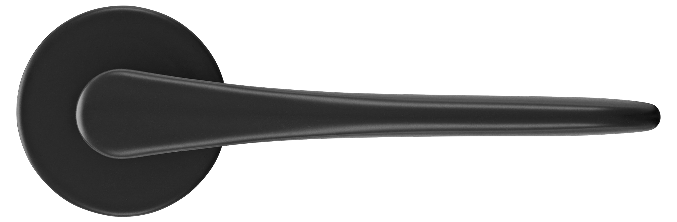 Ручка дверная AULA R5 NERO-ST на круглой розетке 7мм, цвет -  черный soft-touch фото купить в Иваново