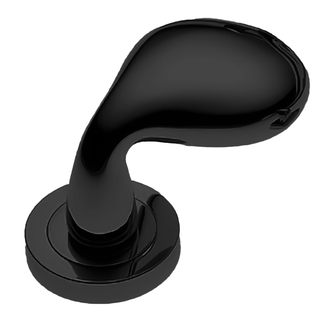 Ручка дверная SIENA-2 R2 NERO раздельная на круглой розетке, цвет - черный фото купить Иваново