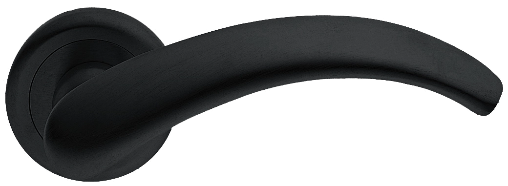 Ручка дверная ARCH R4 NERO раздельная на круглой розетке, цвет - черный фото купить Иваново