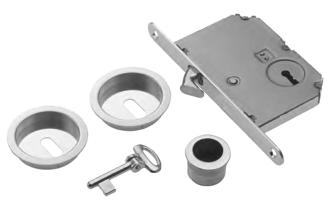 Комплект ручек для раздвижной двери ART.54/B CSA с пальчиковой ручкой, замком и ключом, цвет - матовый хром фото 1 Комплект ручек для раздвижной двери ART.54/B CSA с пальчиковой ручкой, замком и ключом, цвет - матовый хром фото купить Иваново