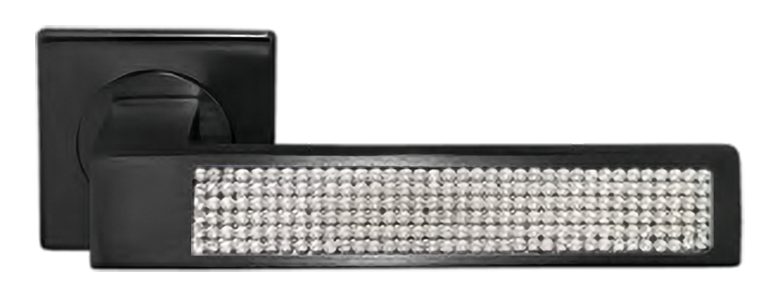 Ручка дверная DOLCE VITA S1 NERO раздельная на квадратной розетке, цвет - черный фото купить Иваново