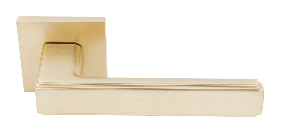 Ручка дверная MH-64-S6 MSG STEPS на квадратной розетке 6 мм, цвет матовое сатинированное золото фото купить Иваново