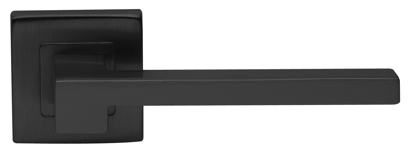 Ручка дверная STONE S3 NERO раздельная на квадратной розетке, цвет черный, латунь фото купить в Иваново