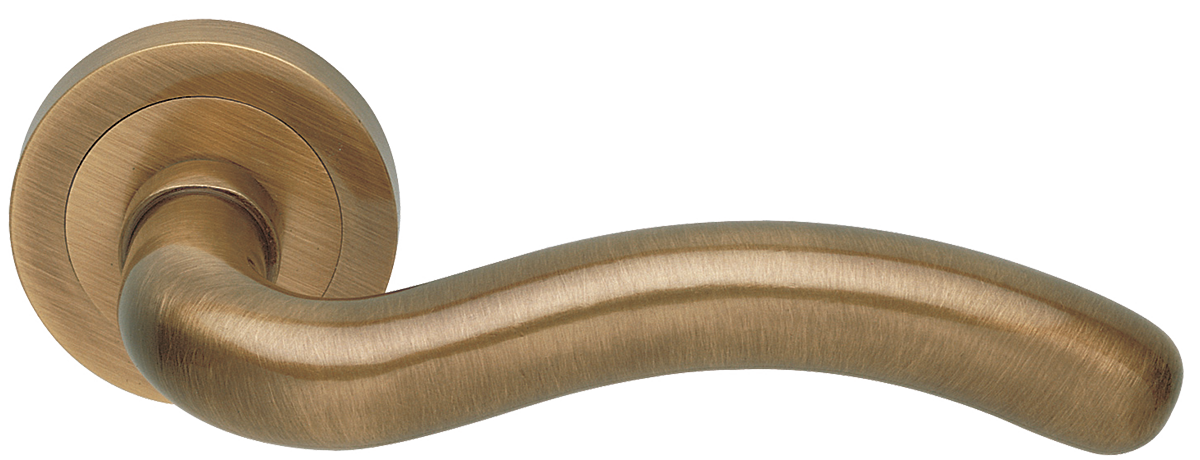 Ручка дверная SNAKE R2 BGO раздельная на круглой розетке, цвет - матовая бронза фото купить в Иваново
