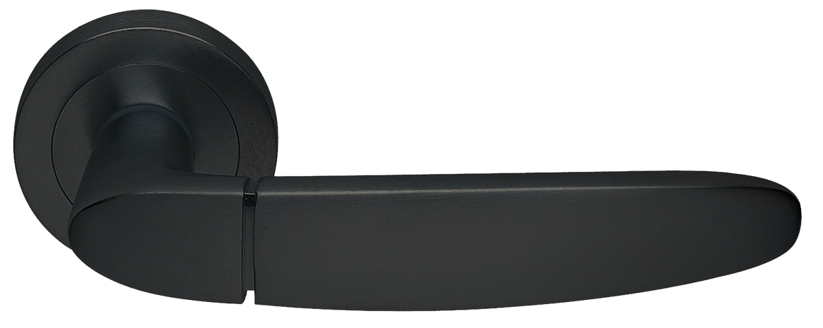 Ручка дверная SAIL R2 NERO раздельная на круглой розетке, цвет - черный фото купить в Иваново