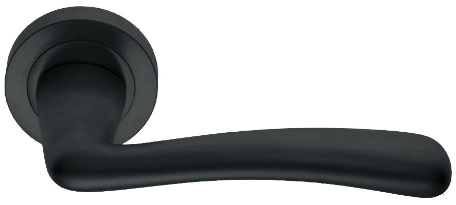 Ручка дверная COCKATOO R2 NERO раздельная на круглой розетке, цвет - черный фото купить в Иваново