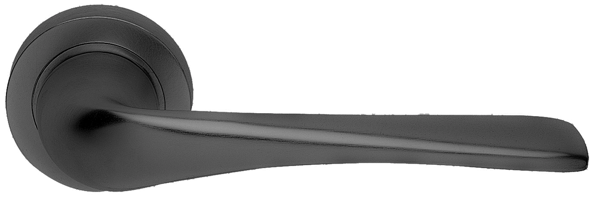 Ручка дверная LE MANS R2 NERO раздельная на круглой розетке, цвет - черный фото купить в Иваново