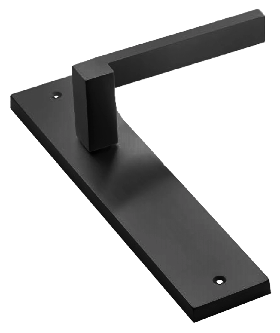 Ручка дверная на планке STONE PL NERO, цвет черный, латунь фото купить в Иваново