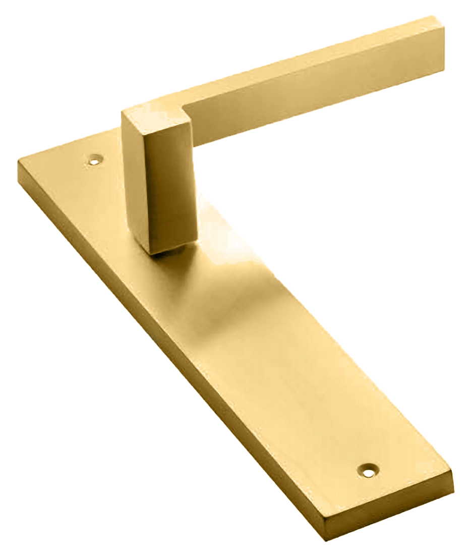 Ручка дверная на планке STONE PL OSA, цвет матовое золото, латунь фото купить в Иваново