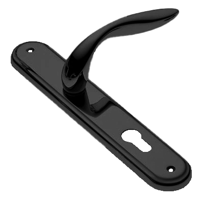 Ручка дверная на планке LEON PL NERO, цвет черный, латунь фото купить в Иваново