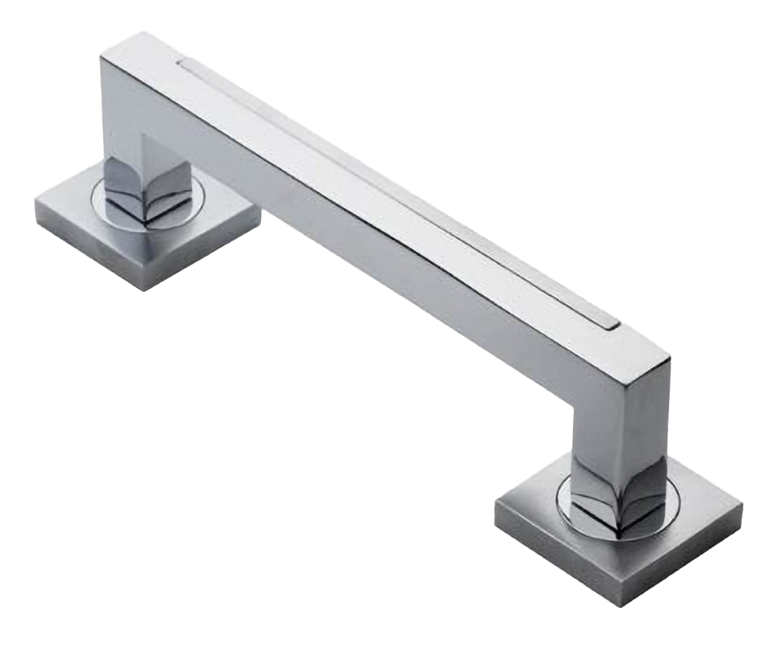 Ручка-скоба дверная ISLAND PH CRO на квадратной розетке на квадратной розетке, цвет хром, латунь фото купить в Иваново