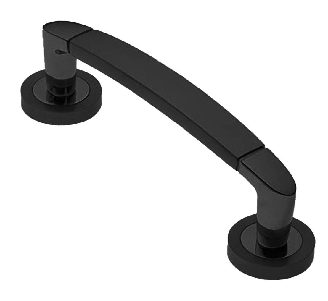 Ручка-скоба дверная SAIL PH NERO на круглой розетке, цвет черный, латунь фото купить в Иваново