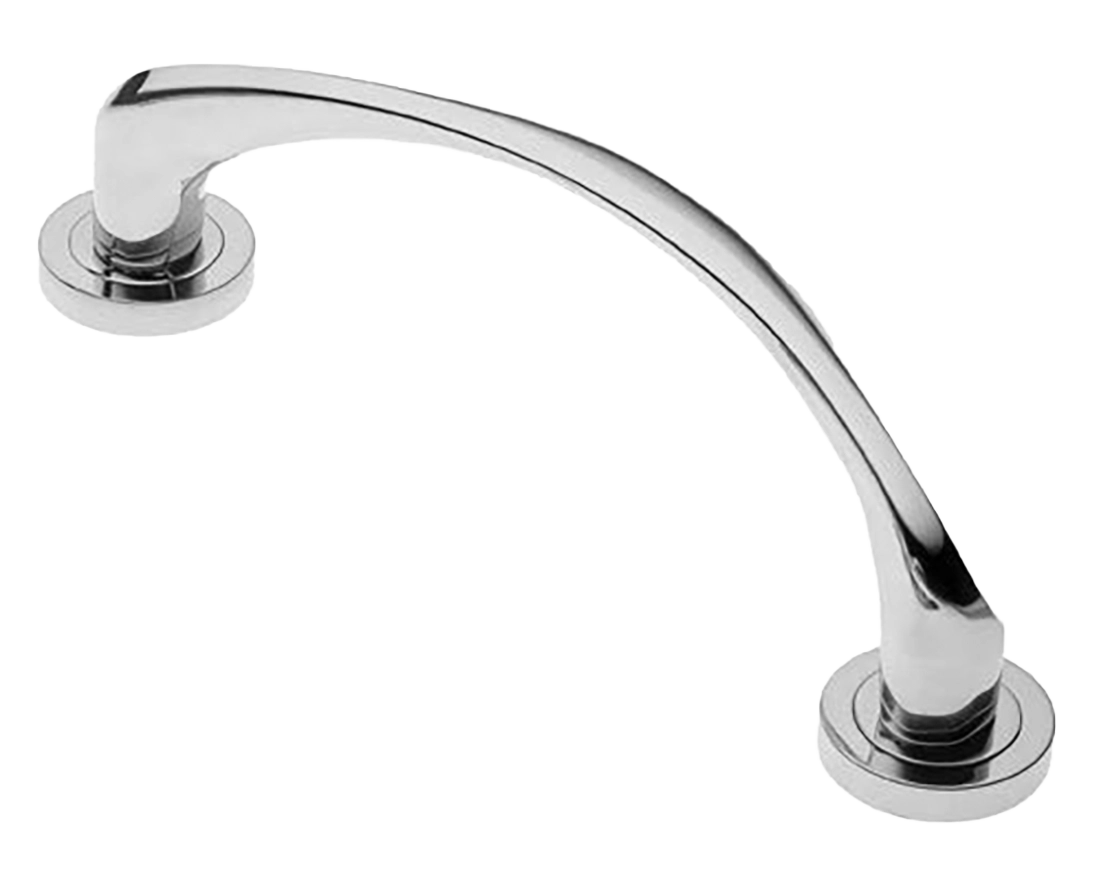 Ручка-скоба дверная COBRA PH CRO на круглой розетке, цвет хром, латунь фото купить в Иваново