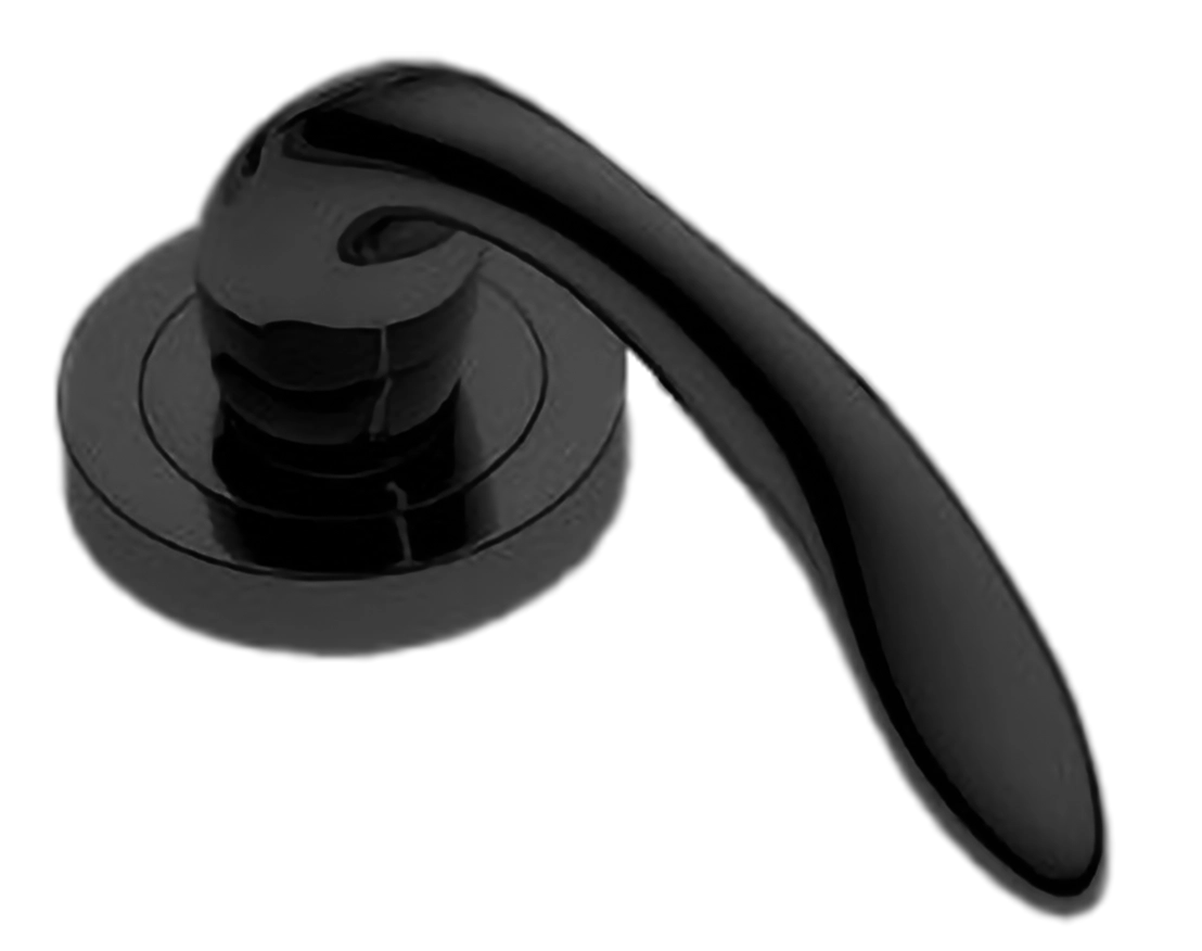 Ручка оконная LEON W1 NERO на прямоугольной розетке, цвет черный, латунь фото купить в Иваново