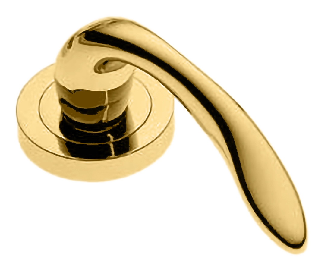 Ручка оконная LEON W1 OTL на прямоугольной розетке, цвет золото, латунь фото купить в Иваново