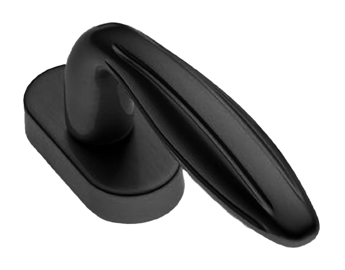 Ручка оконная BUD W1 NERO на прямоугольной розетке, цвет черный, латунь фото купить в Иваново