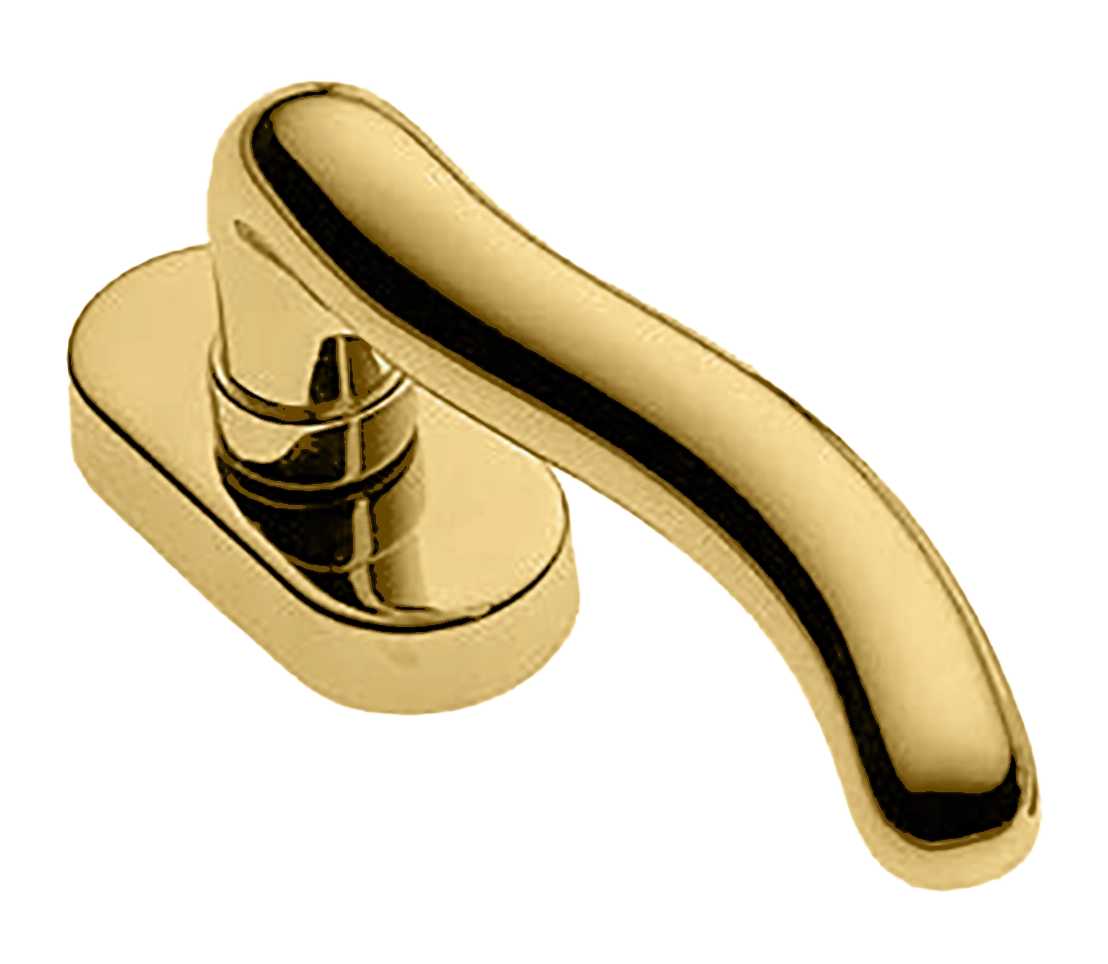 Ручка оконная SNAKE W1 OTL на прямоугольной розетке, цвет золото, латунь фото купить в Иваново