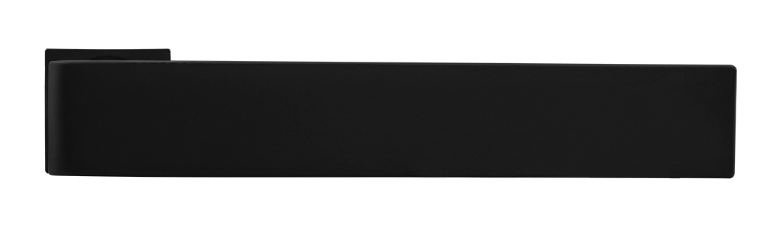 Ручка дверная HORIZONT-SM NERO-ST с невидимой квадратной розеткой, цвет черный soft-touch, ЦАМ фото купить в Иваново
