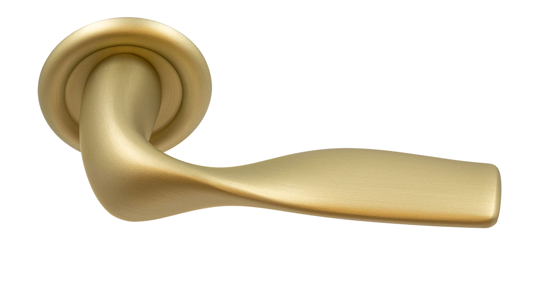 Ручка дверная LVB R7 AH на круглой розетке, цвет Осенний мёд/Autumn Honey фото купить Иваново