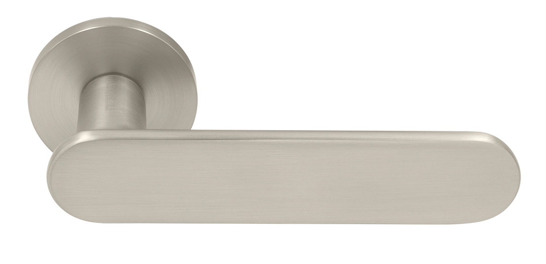 Ручка дверная MH-65-R6 SEMPIONE MSN на круглой розетке, цвет матовый сатинированный никель фото купить Иваново