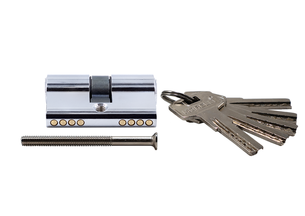 Ключевой цилиндр высокой секретности HS 50C PC (50мм), цвет хром фото купить в Иваново