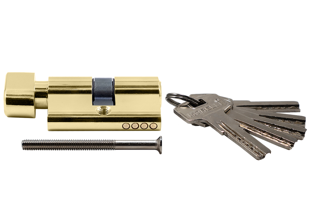 Ключевой цилиндр высокой секретности HS 50CK PG с заверткой (50мм), цвет золото фото купить в Иваново