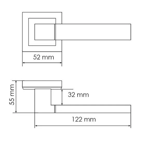 Комплект дверных ручек MH-28 BL-S + защёлка бесшумная 1895P BL + петли врезные универсальные MSN 100X70X2.5-4BB BL (2шт), цвет черный фото купить в Иваново