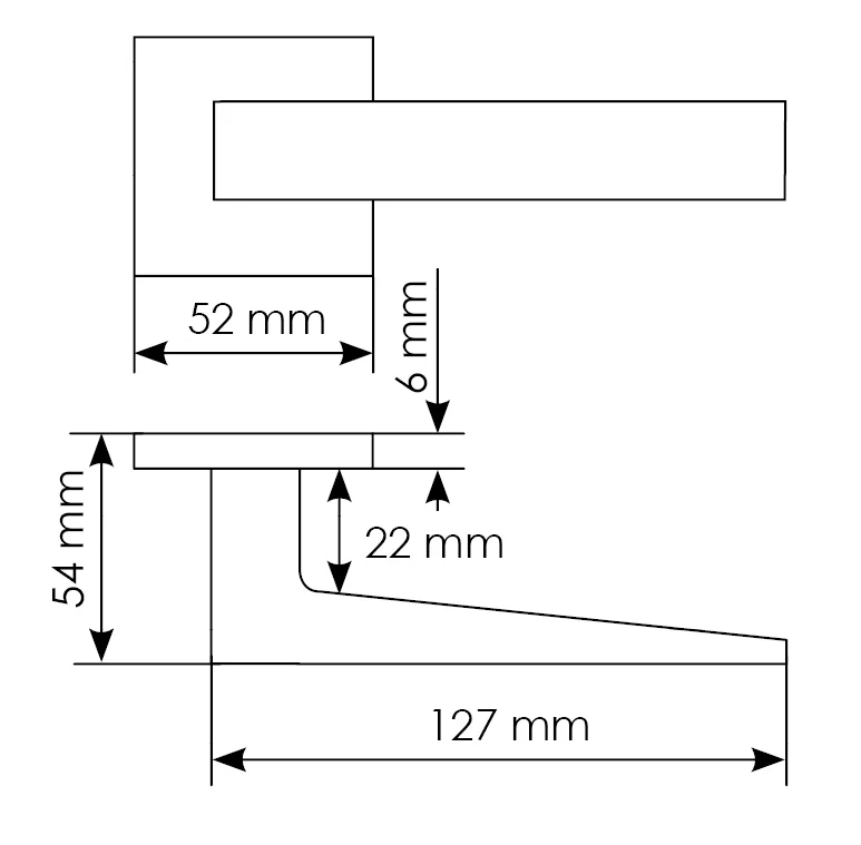 Комплект дверных ручек MH-54-S6 GR + завертка сантехническая MH-WC-S6 GR + защёлка бесшумная M1895P GR + петли врезные универсальные MSN 100X70X2.5-4BB GR (2шт), цвет графит фото купить в Иваново