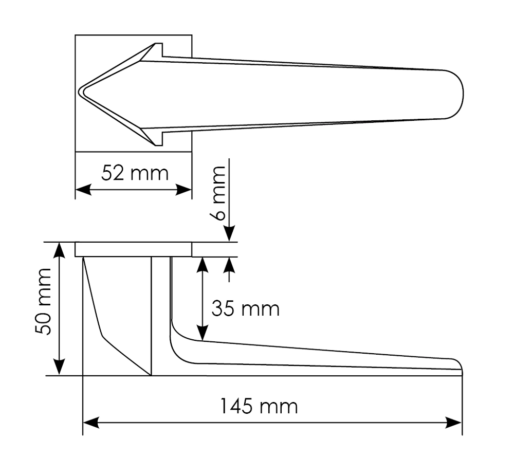 Комплект дверных ручек MH-55-S6 BL + защёлка бесшумная M1895 BL + петли врезные универсальные MSN 100X70X2.5-4BB BL (2шт), цвет черный фото купить в Иваново