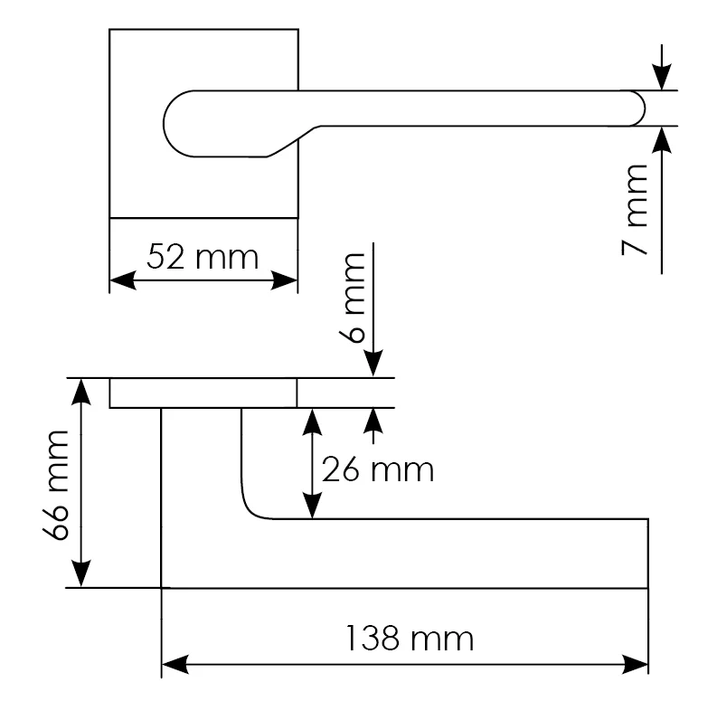 Комплект дверных ручек MH-53-S6 W + сантехническая завертка MH-WC-S6 W, цвет белый фото купить в Иваново