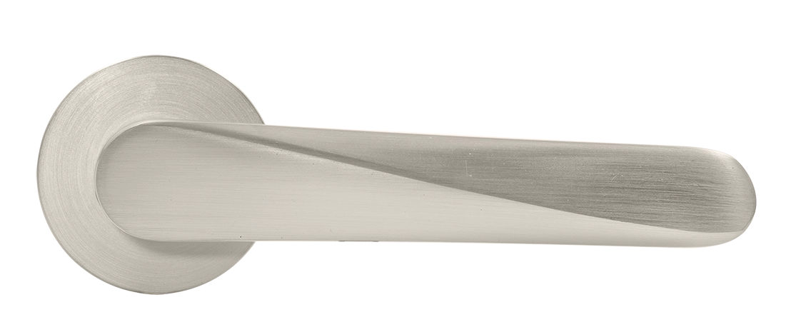 Ручка дверная CAYAN MH-58-R6 MSN раздельная на круглой розетке 6 мм, цвет матовый сатинированный никель, ЦАМ фото купить в Иваново