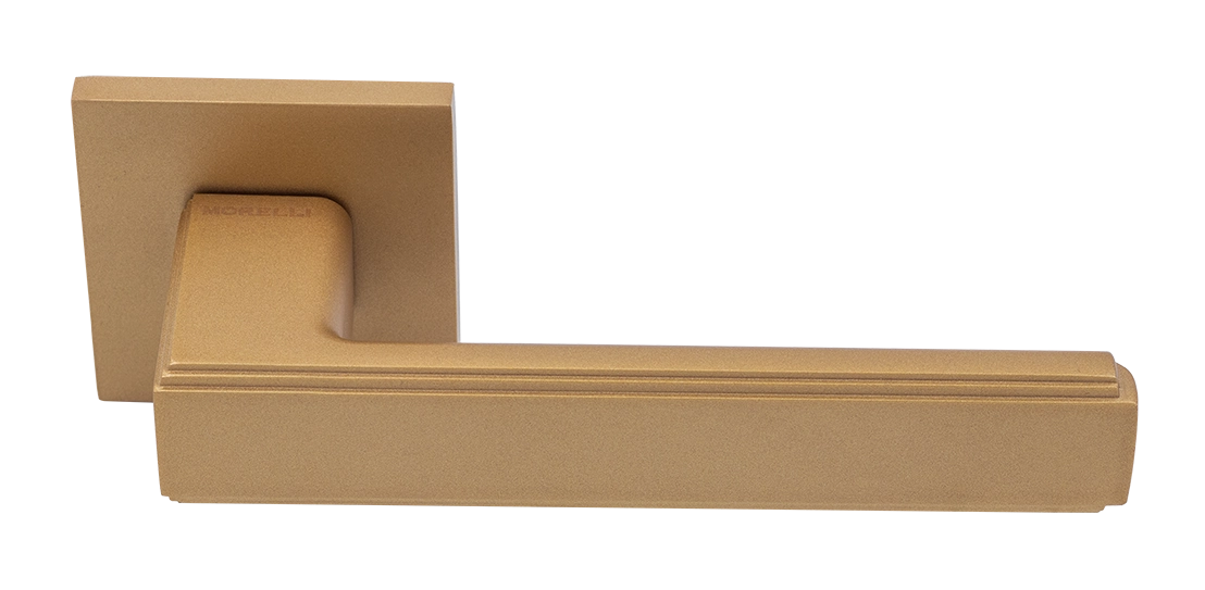 Ручка дверная MH-64-S6 FTG STEPS на квадратной розетке 6 мм, цвет матовое итальянское золото фото купить Иваново