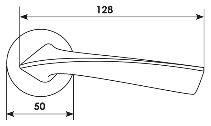 Ручка дверная COMETA R5 NIS раздельная на круглой розетке, цвет - матовый никель, ЦАМ фото купить в Иваново