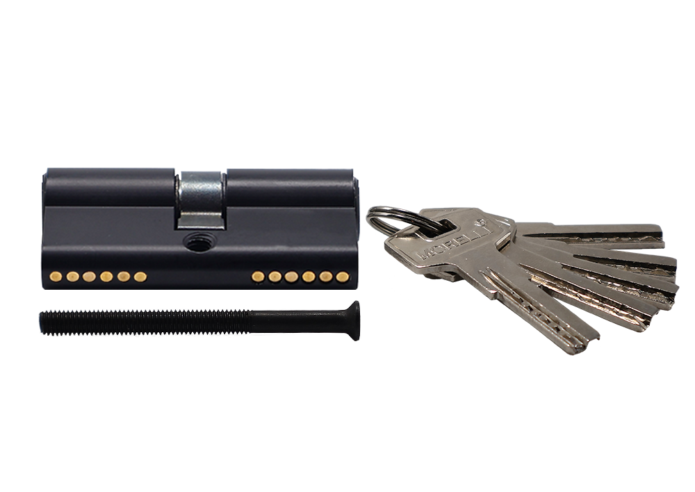 Ключевой цилиндр высокой секретности HS 60C BL (60мм), цвет - черный фото купить в Иваново