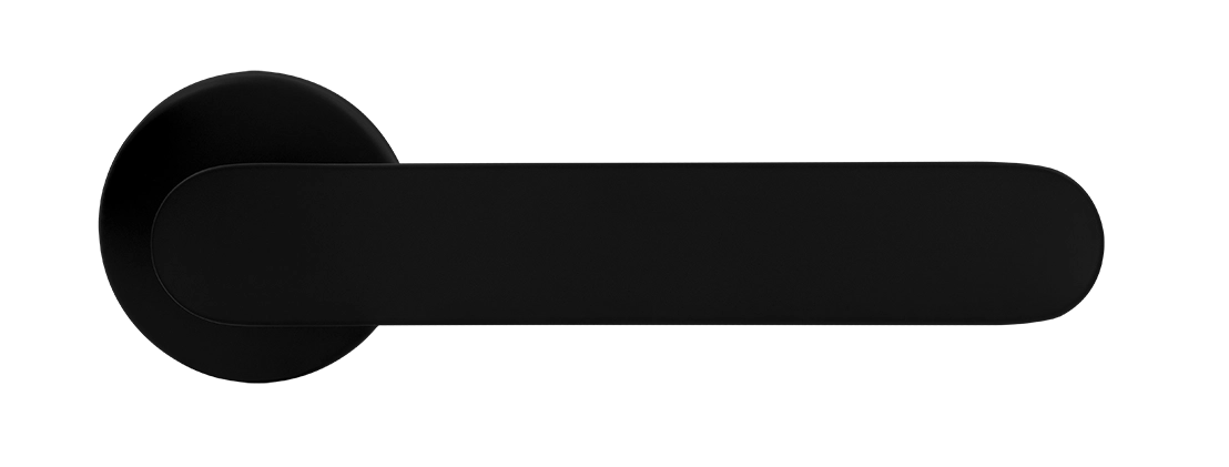 Ручка дверная LE BOAT R5 NERO-ST раздельная на круглой розетке, цвет черный soft-touch, латунь фото купить в Иваново