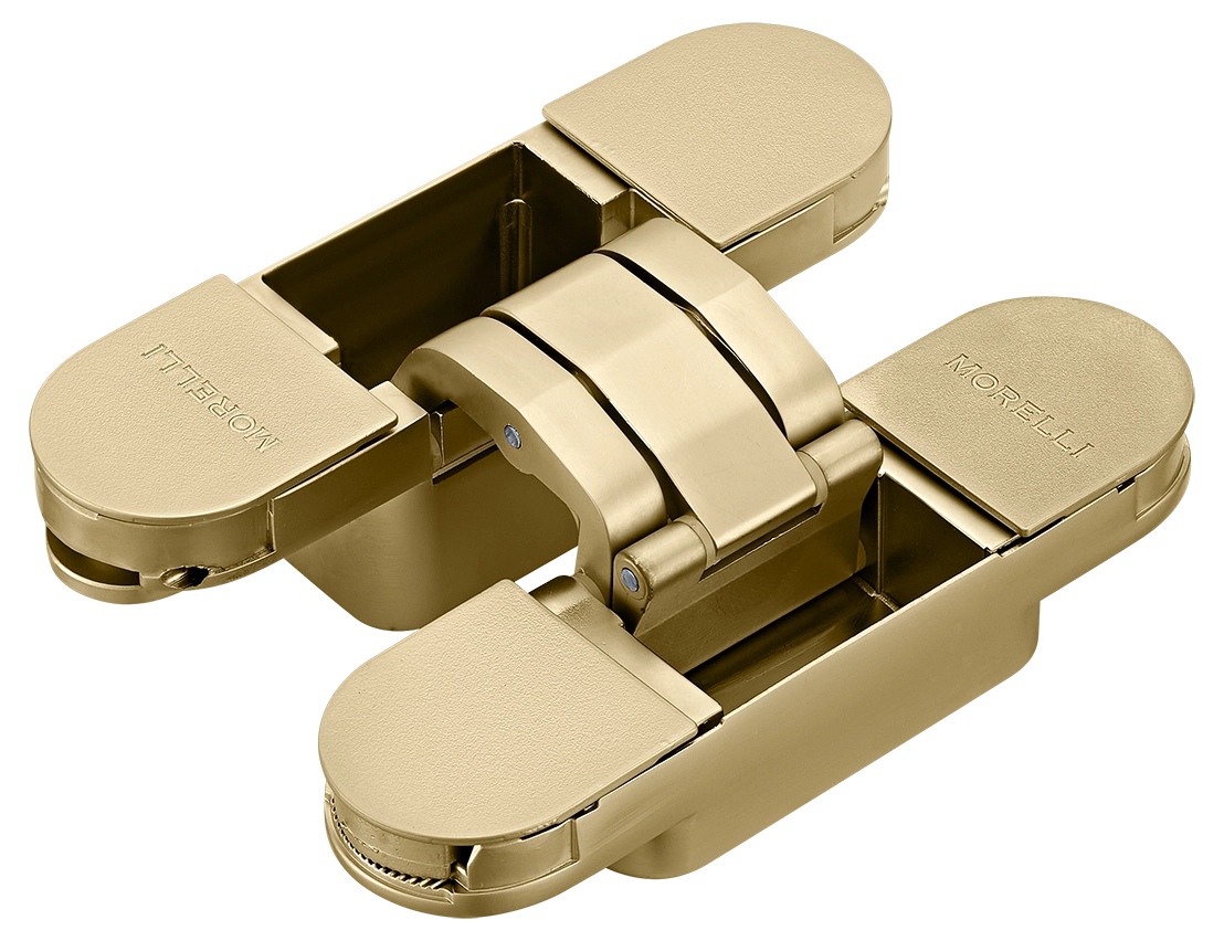Петля скрытая HH-24 MSG врезная с 3D-регулировкой вес полотна до 40 кг, цвет матовое сатинированное золото фото купить Иваново