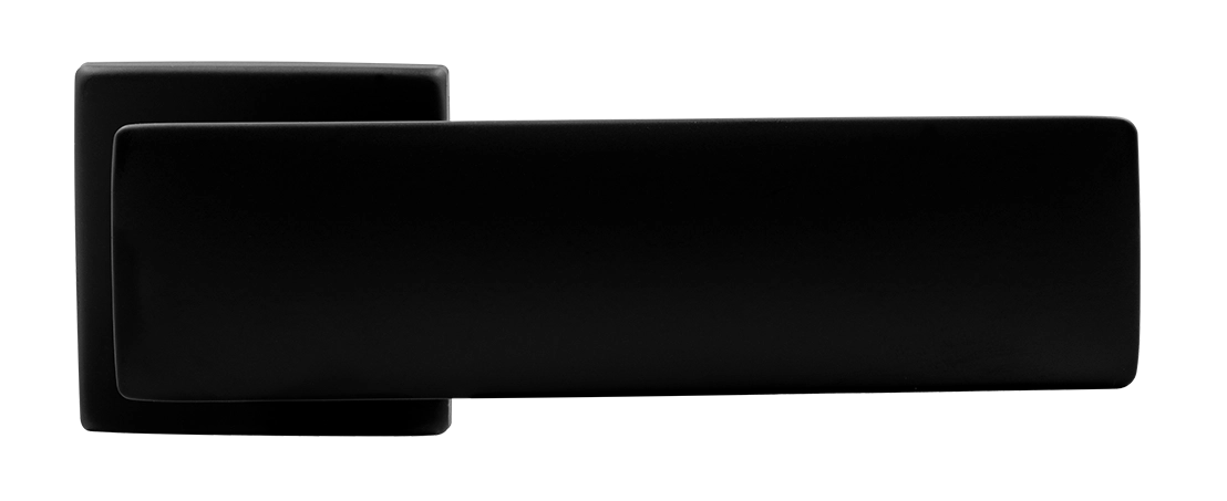 Ручка дверная SPACE S5 NERO-ST на квадратной розетке, цвет черный soft-touch, ЦАМ фото купить в Иваново