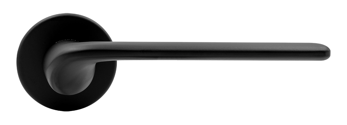 Ручка дверная TOMORROW R5 NERO-ST на круглой розетке, цвет черный soft-touch, ЦАМ фото купить в Иваново