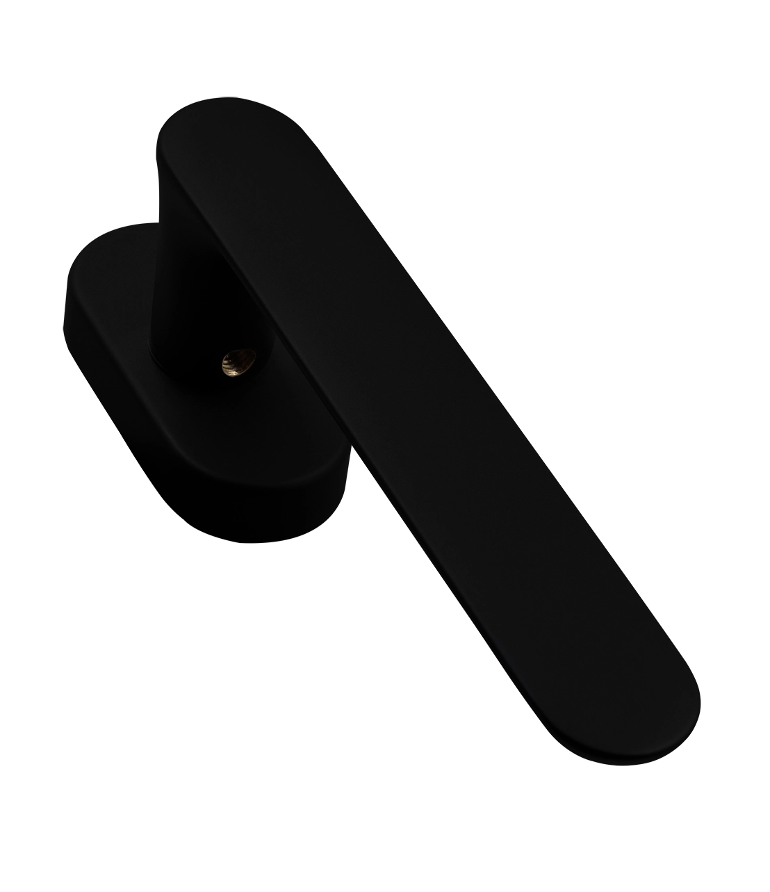 Ручка оконная LE BOAT W1 NERO-ST на прямоугольной розетке, цвет черный soft-touch, латунь фото фурнитура Иваново