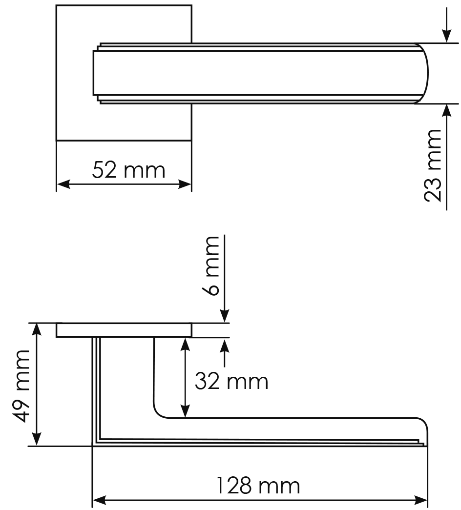 Ручка дверная MH-64-S6 BL STEPS на квадратной розетке 6 мм, цвет черный фото фурнитура Иваново