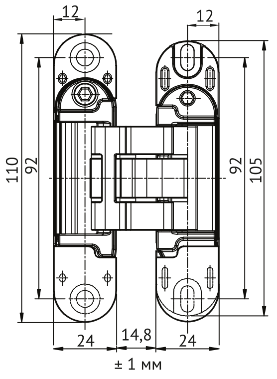 Петля скрытая HH-28 B врезная с 3D-регулировкой вес полотна до 40 кг, цвет черный фото купить в Иваново