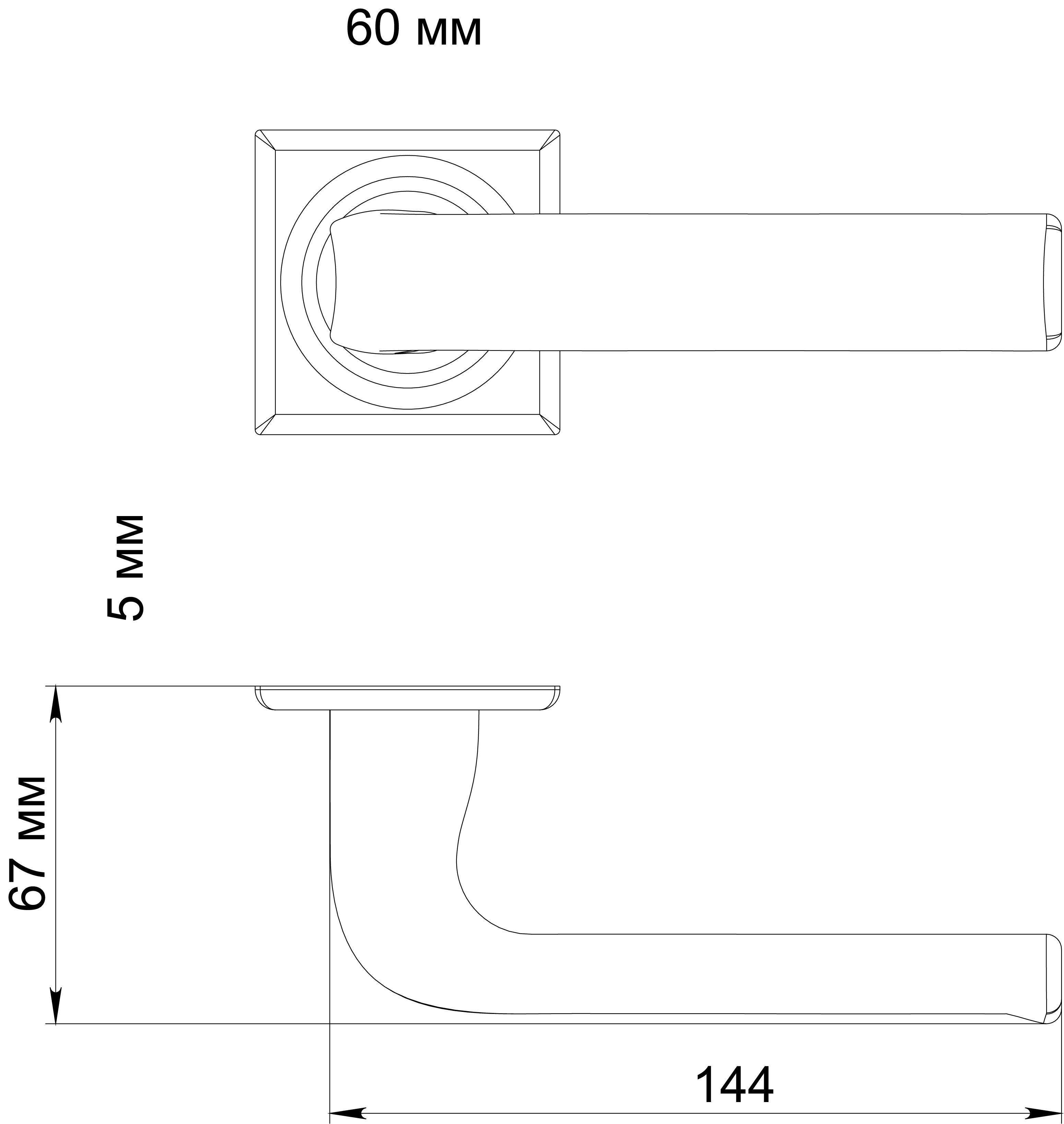 Ручка дверная THE BUS STATION S7 WF на квадратной розетке, цвет Зимняя стужа/Winter Frost фото фурнитура Иваново