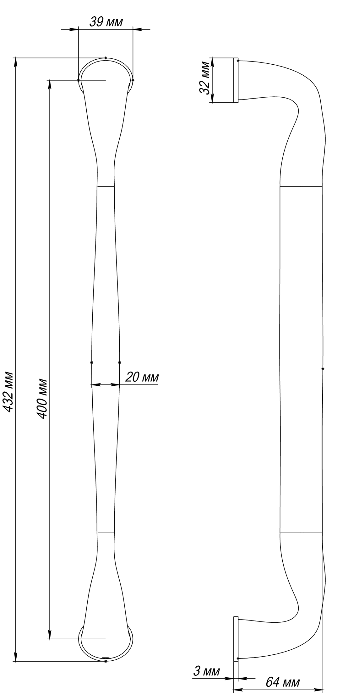 Ручка-скоба LVB PH AH, цвет Осенний мёд/Autumn Honey фото купить в Иваново