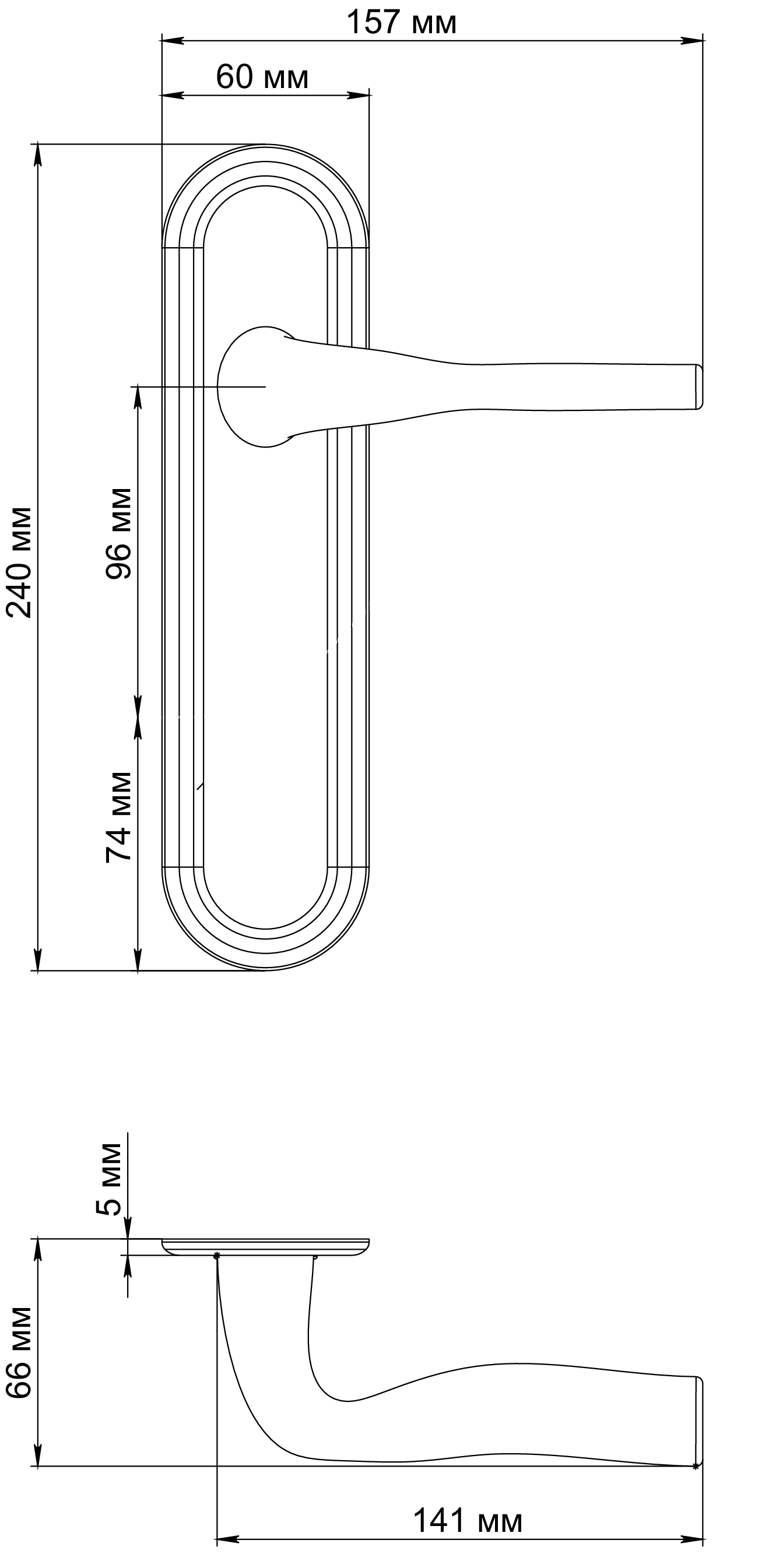 Ручка дверная LVB PLR SSW на планке, цвет Стокгольмский снегопад/Stockholm Snowfall фото фурнитура Иваново