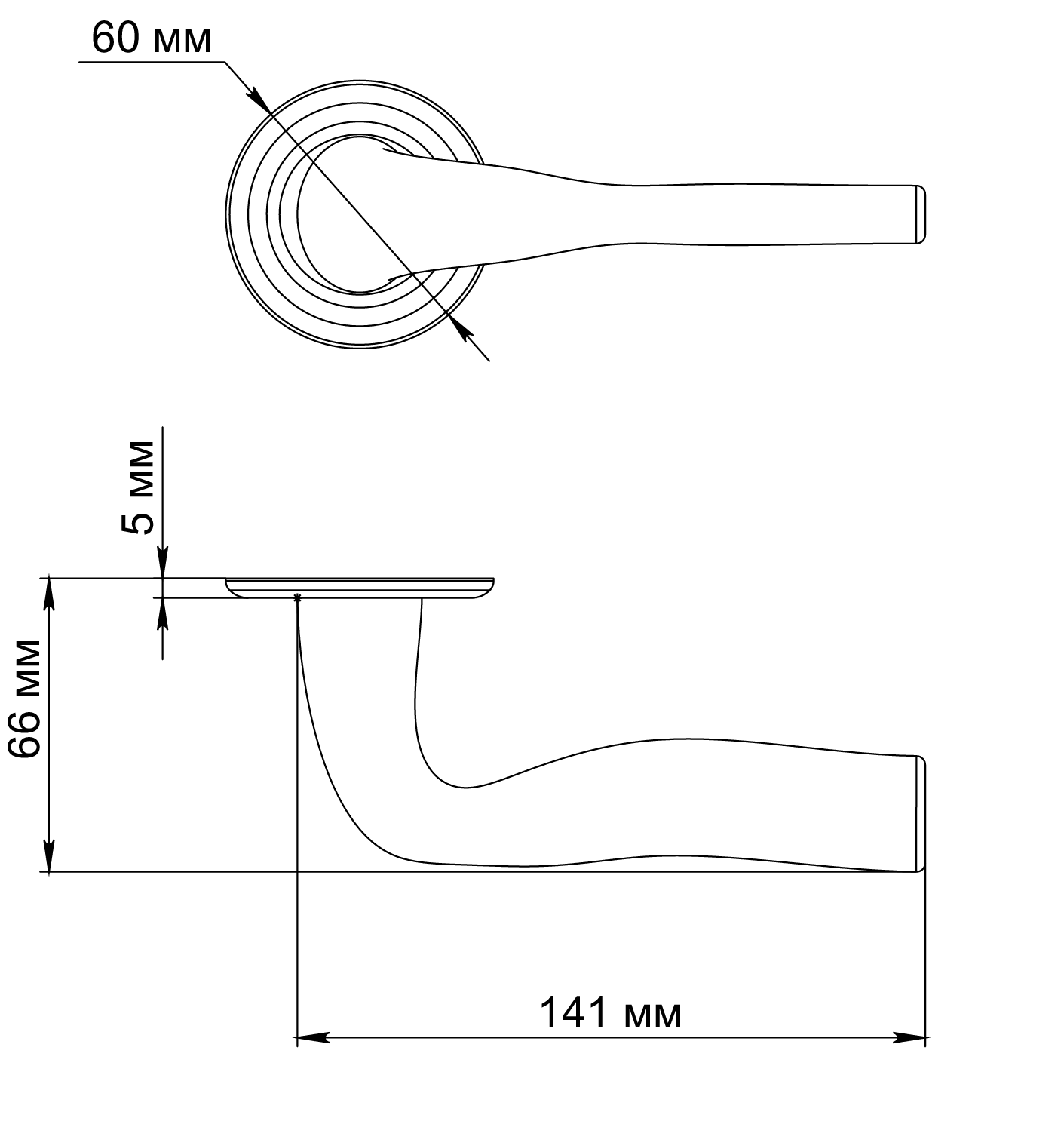 Ручка дверная LVB R7 SST на круглой розетке, цвет Летняя гроза/Summer Storm фото фурнитура Иваново