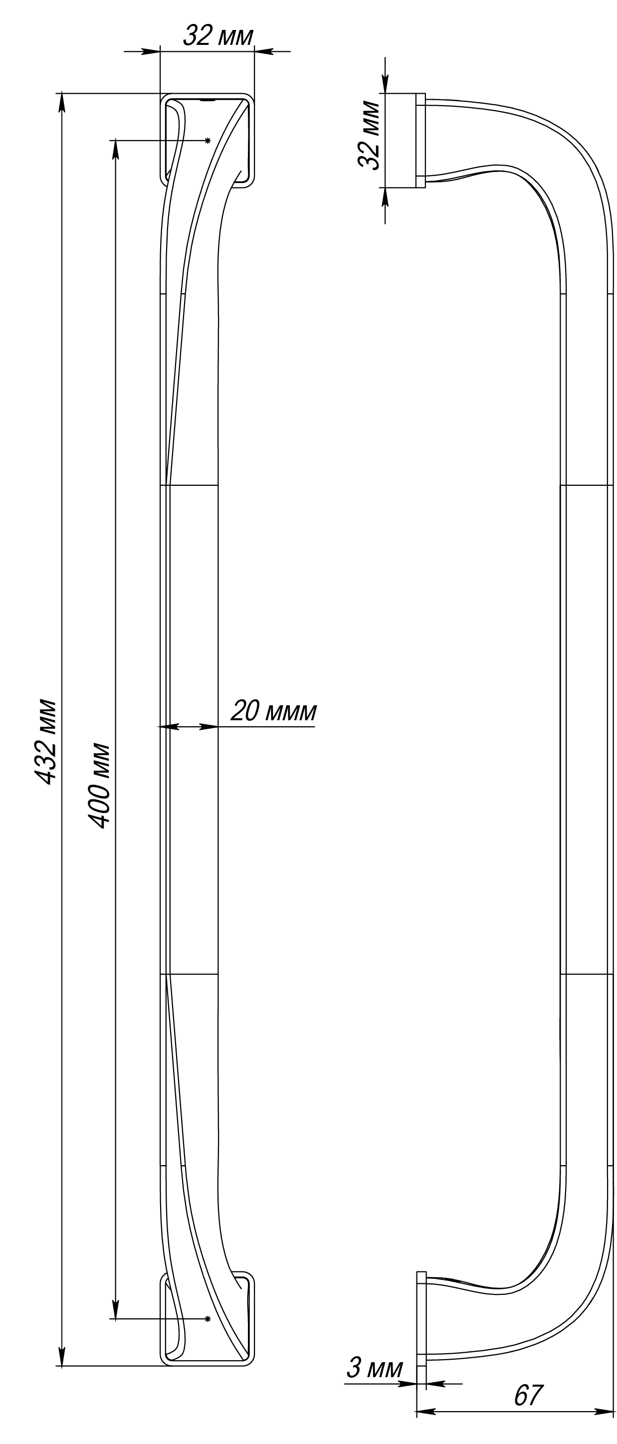 Ручка-скоба WD CONCERT HALL PH SSW, цвет Стокгольмский снегопад/Stockholm Snowfall фото купить в Иваново