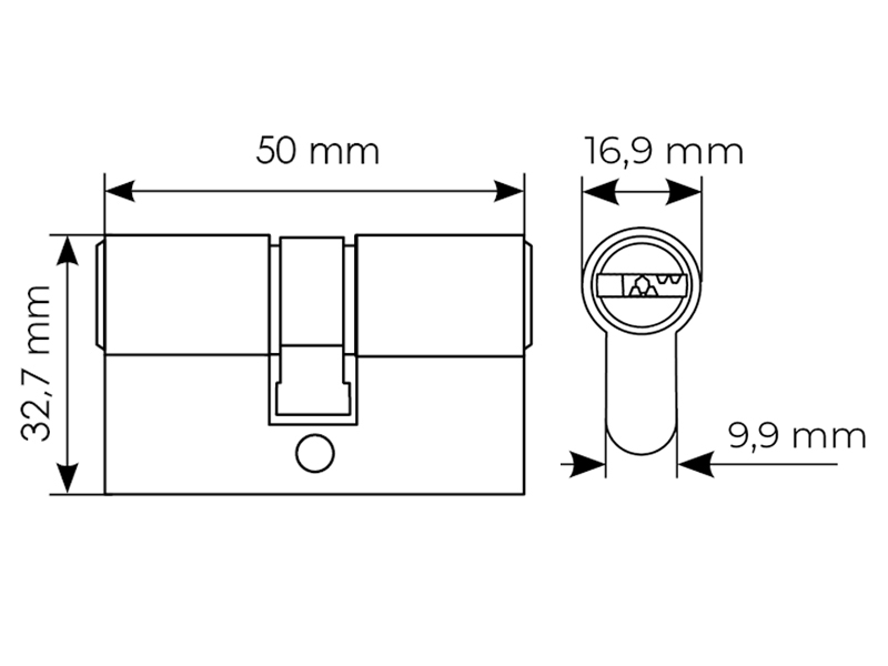 Ключевой цилиндр высокой секретности HS 50C AB (50мм), цвет античная бронза фото фурнитура Иваново