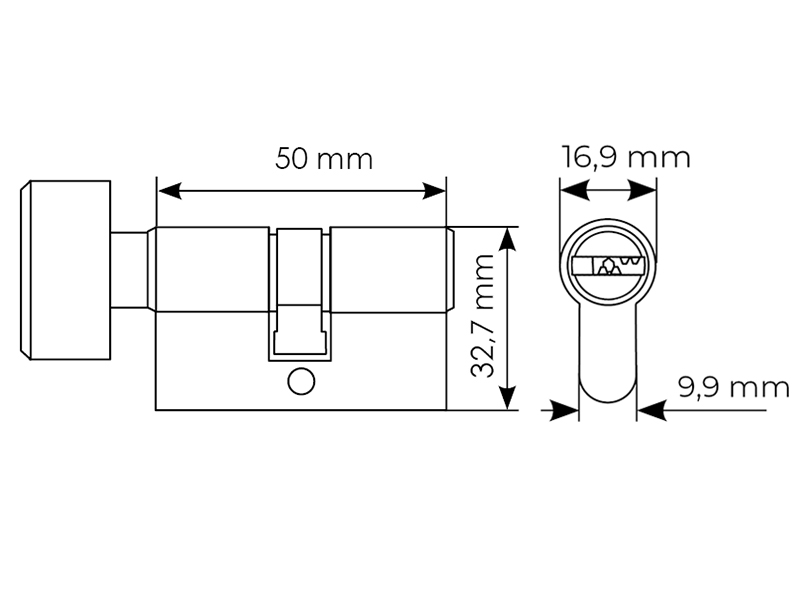 Ключевой цилиндр высокой секретности HS 50CK AB с заверткой (50мм), цвет античная бронза фото купить в Иваново