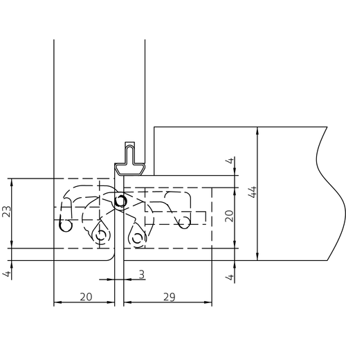 HH-19 B, скрытая петля, цвет - черный фото фурнитура Иваново